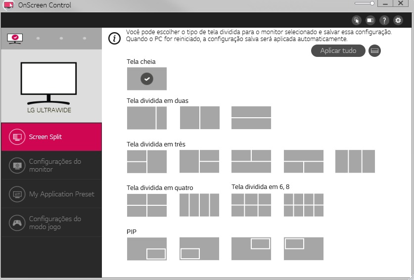 ON SCREEN CONTROL MONITOR LG ULTRAWIDE