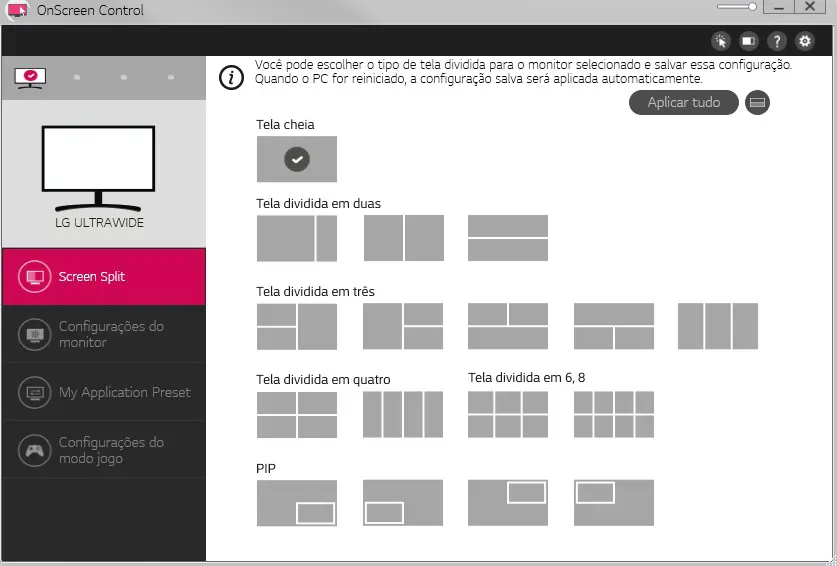 ON SCREEN CONTROL MONITOR LG ULTRAWIDE